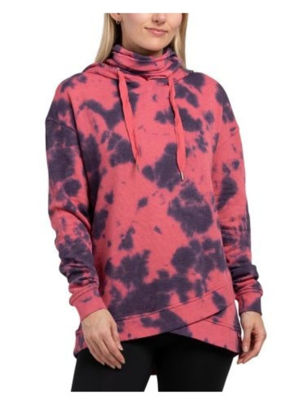 Seven7 Sweater Women's Masked Hoodie Pink Blue Sweatshirt Casual Tie Dye Small